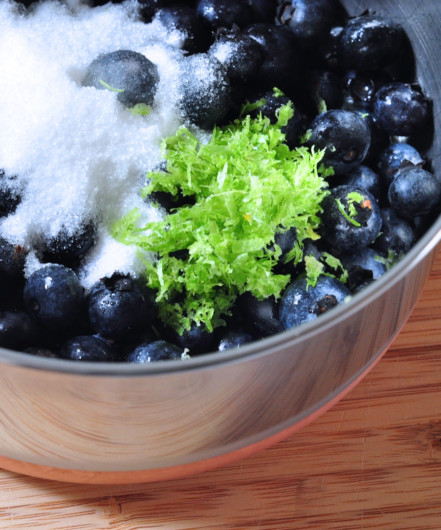 making the blueberry sauce