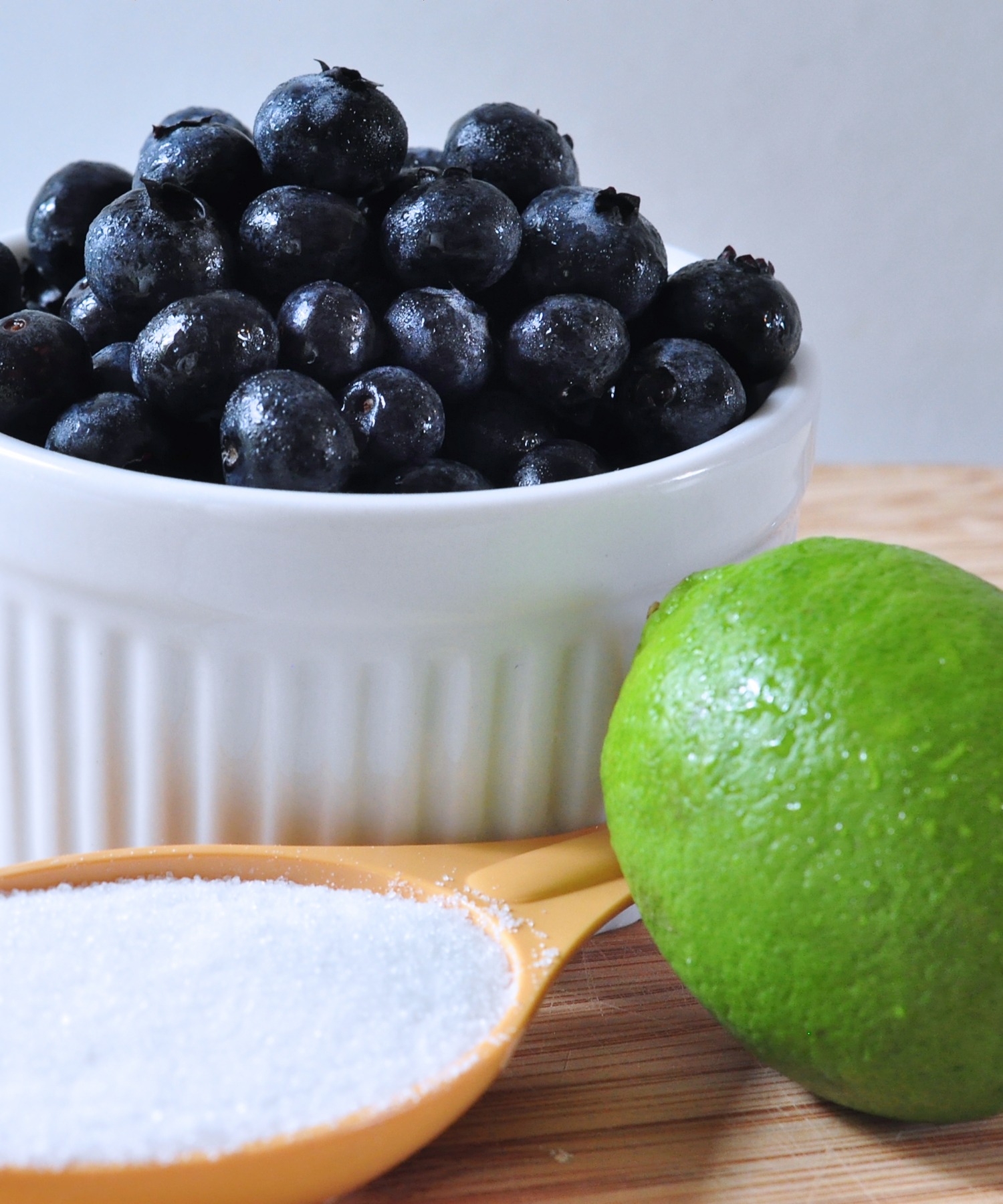 blueberries and lime