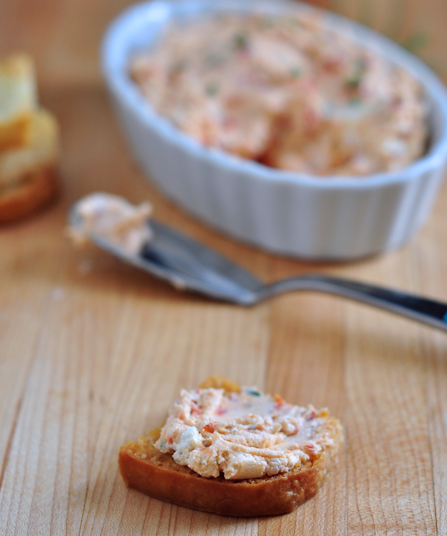 Toasts and Goat Cheese Spread with Roasted Tomatoes and Garlic