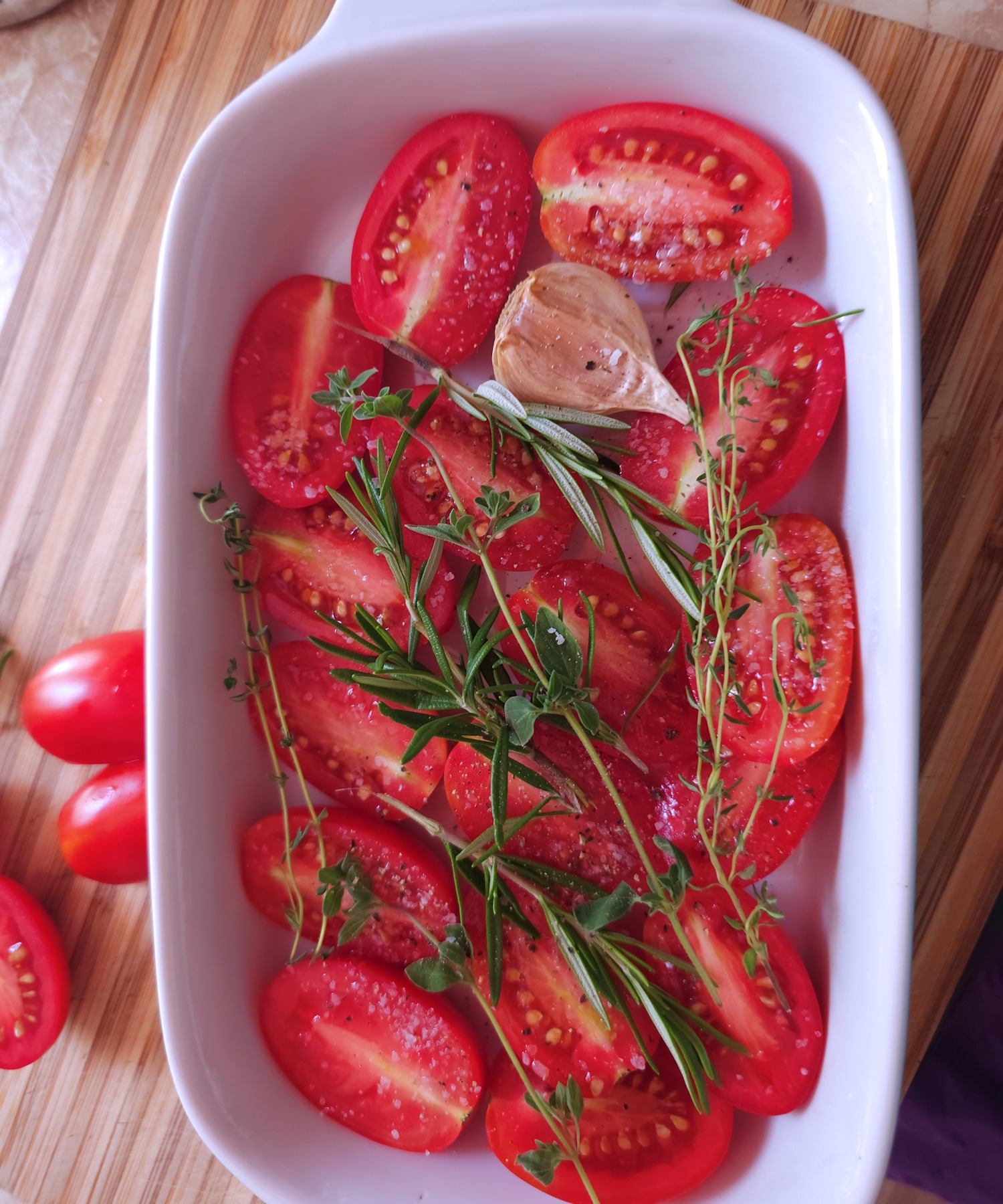 prepping tomatoes
