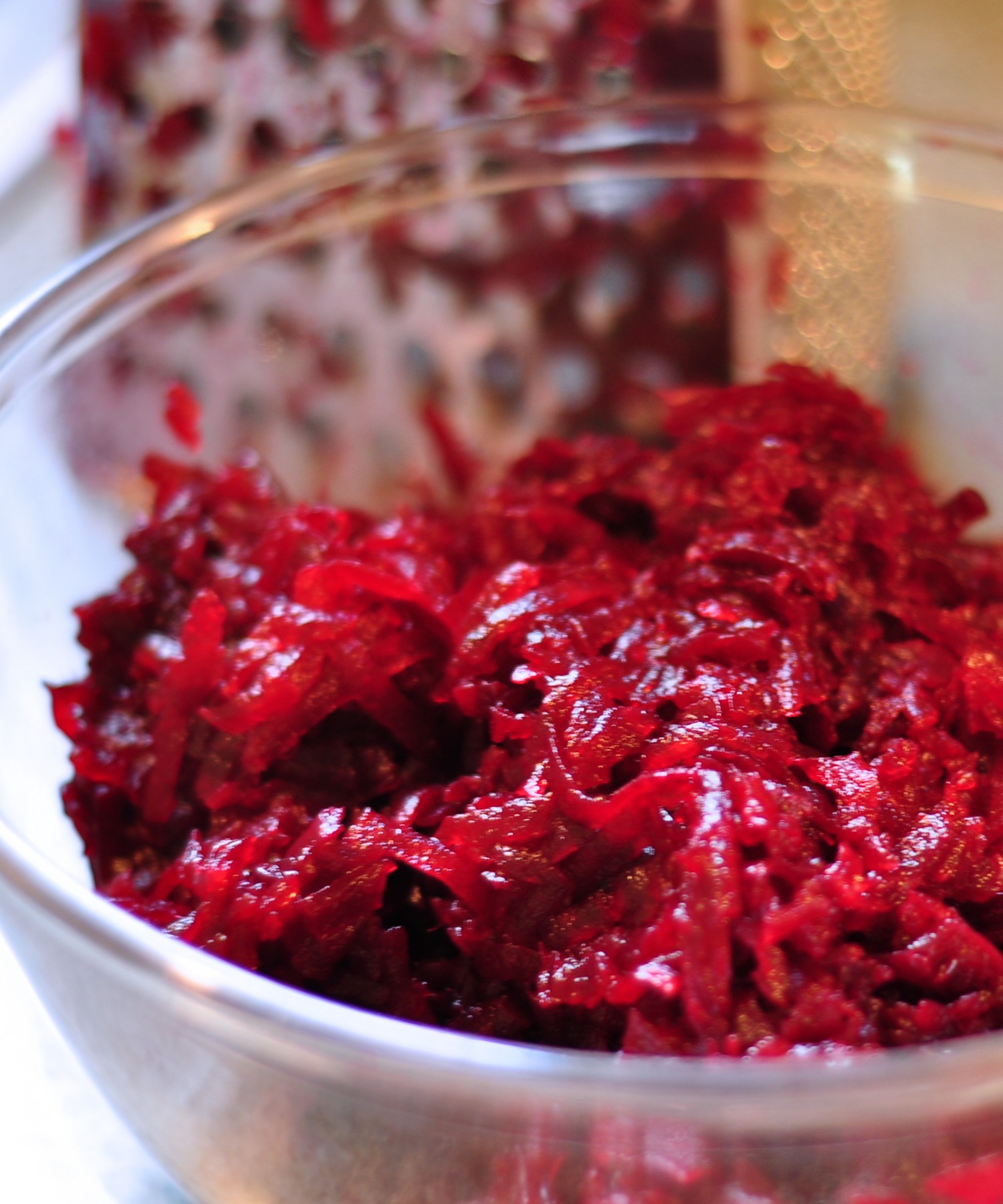 grating the beets