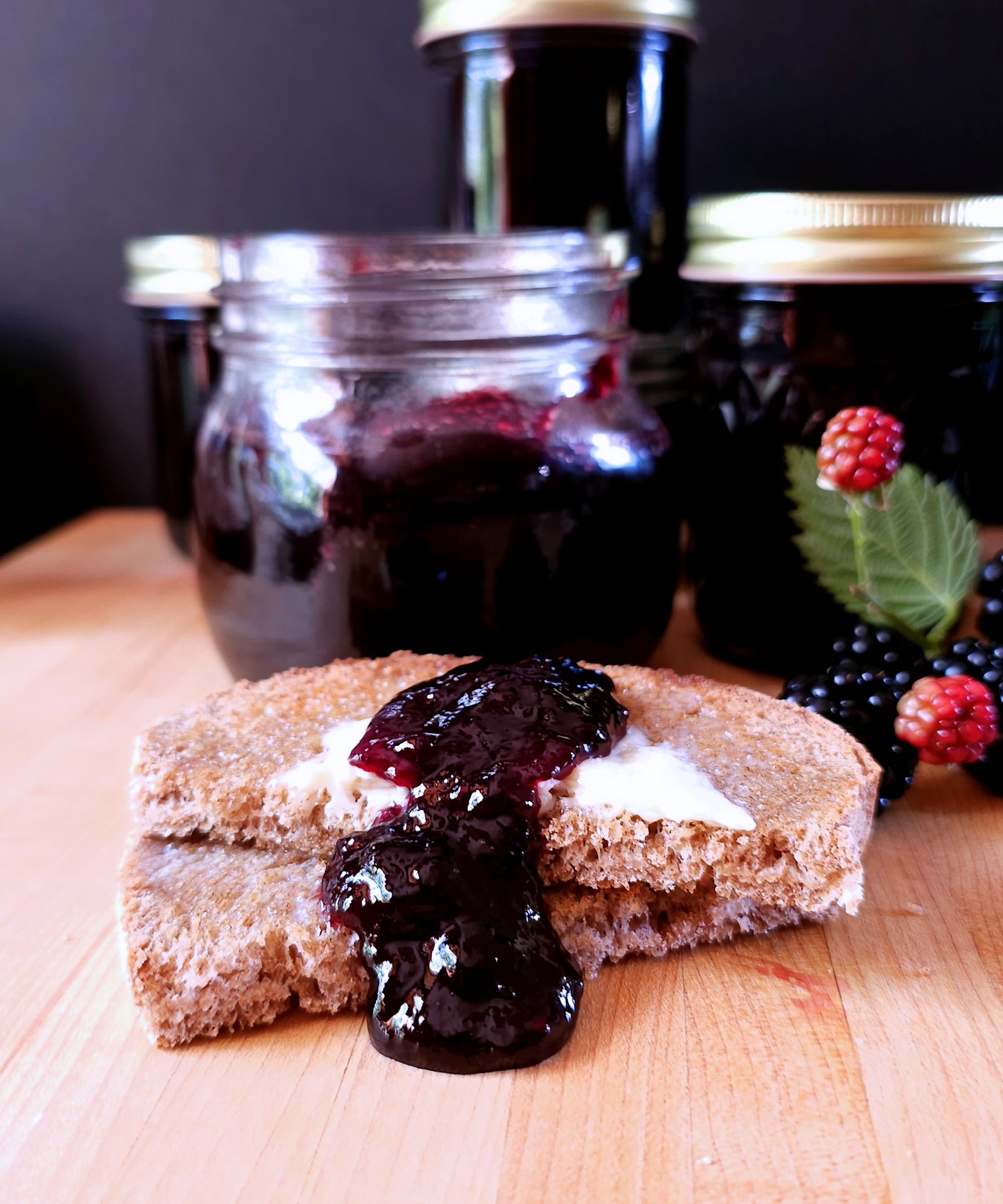 blackberry jam on toast