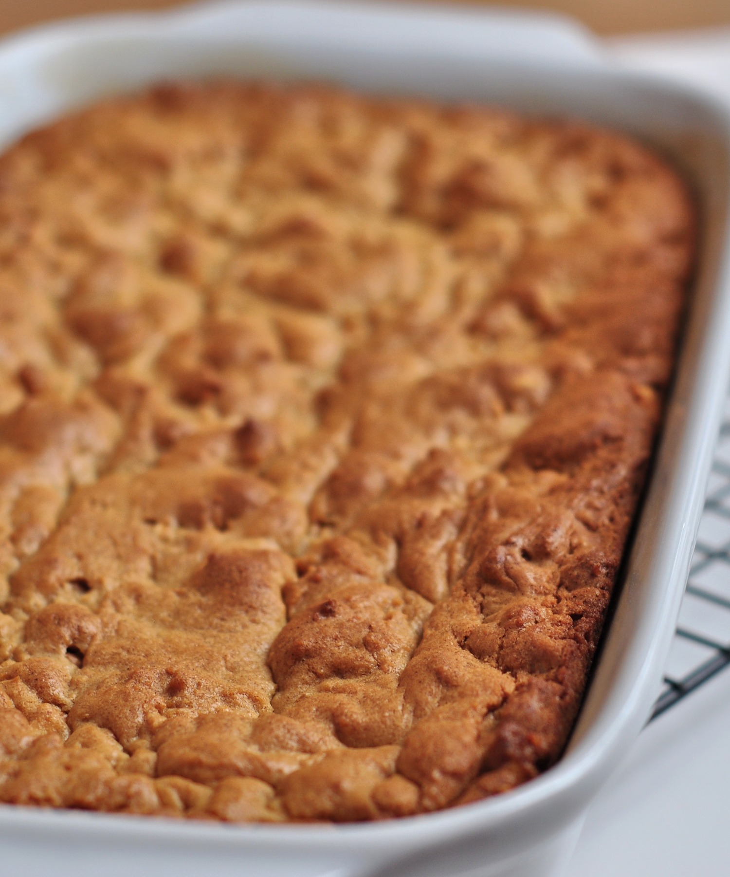 pan of triple threat peanut butter blondies