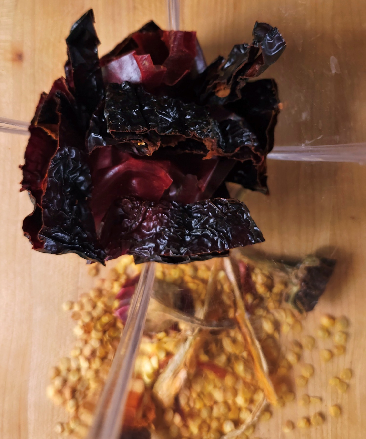 grinding chilis in a nutribullet